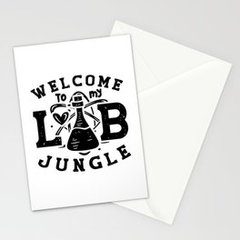 Welcome To My Lab Jungle Tech Laboratory Science Stationery Card