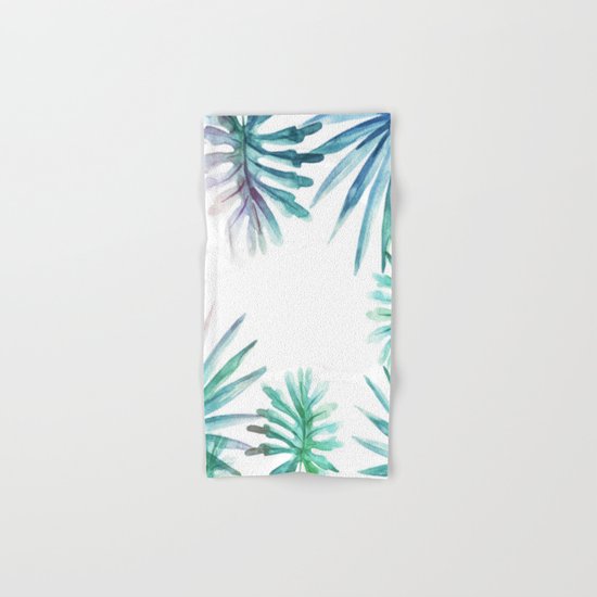 Watercolor botanical leaves Hand & Bath Towel