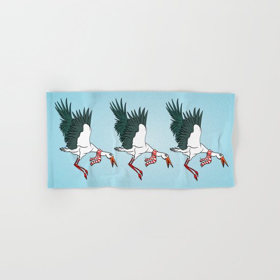 Crane Wearing A Scarf Hand & Bath Towel