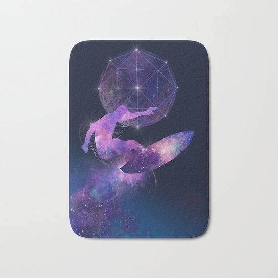 galaxy surfer Bath Mat
