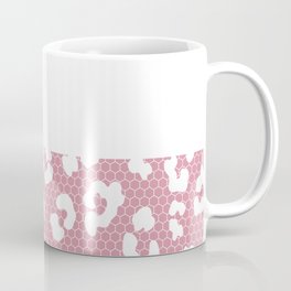 White Leopard Print Lace Horizontal Split on Blush Pink Mug