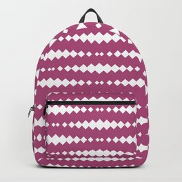 Magenta and White Geometric Horizontal Striped Pattern Backpack
