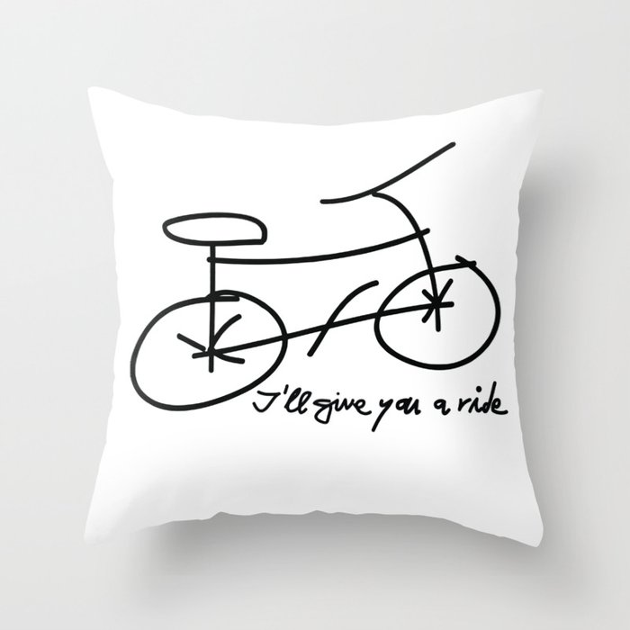 Bike drawing Throw Pillow