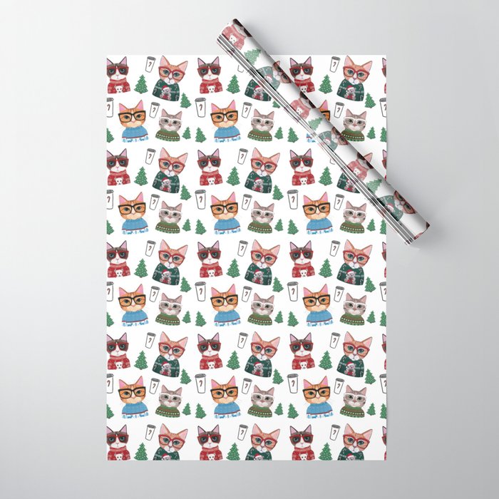 Ugly Christmas Sweater Cats Wrapping Paper