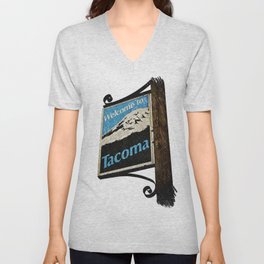Welcome to Tacoma V Neck T Shirt