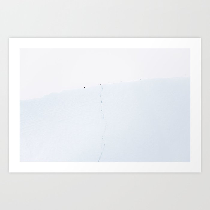 Ravens on the Wall of Ice – Minimalist Landscape Photography Art Print