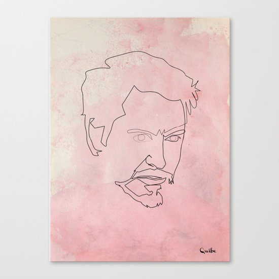 One line Tony Stark Canvas Print