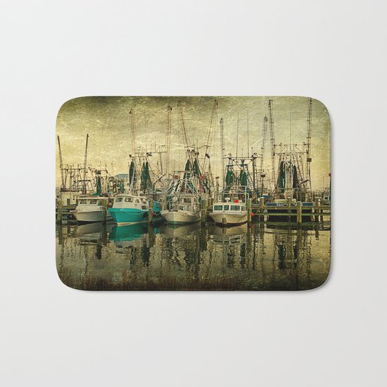 Shrimp Boat Lineup Bath Mat