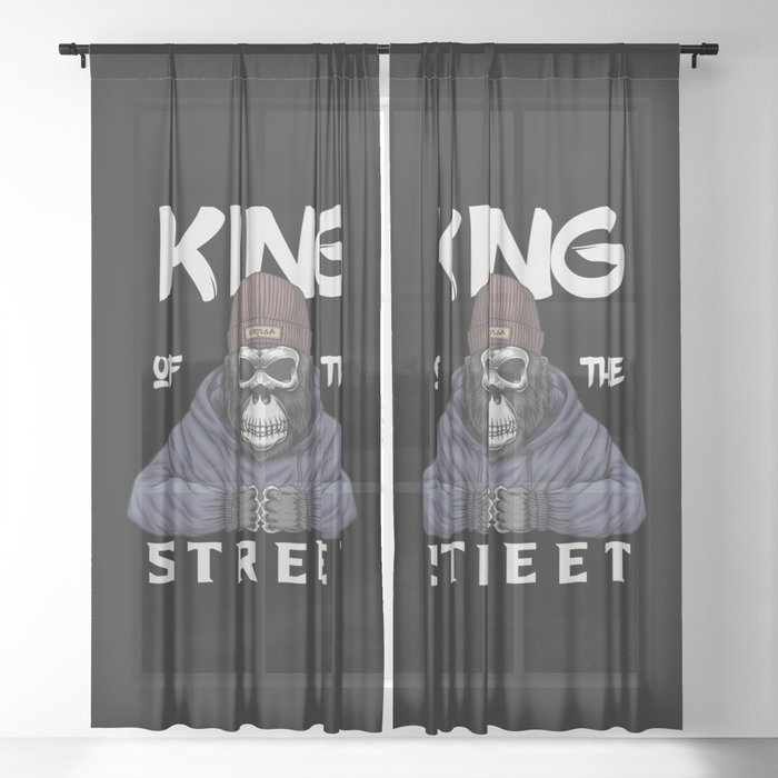 Skull Gorilla King Of The Street Urban Gangsta Sheer Curtain