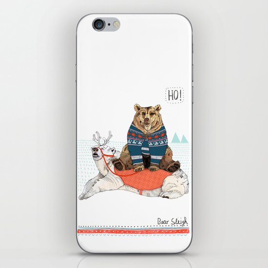 Bear Sleigh iPhone & iPod Skin