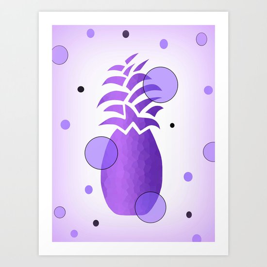 Purple Whimsical Pineapple Art Print