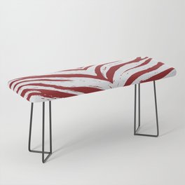 Tiger Stripes -Red & White - Animal Print - Zebra Print Bench