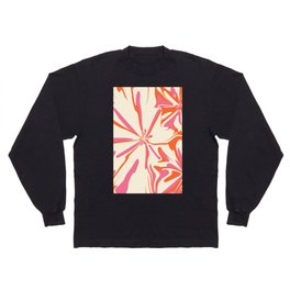 Fantasy Floral - Pink, Orange and Cream Long Sleeve T-shirt