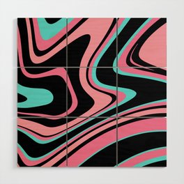 Liquid Swirl Design Pink/Blue Wood Wall Art