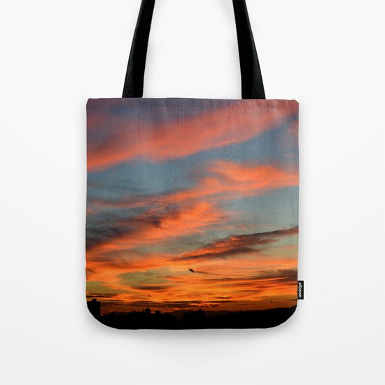 The sky is on fire Tote Bag