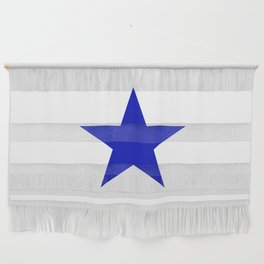 BLUE STAR WITH WHITE SHADOW. Wall Hanging