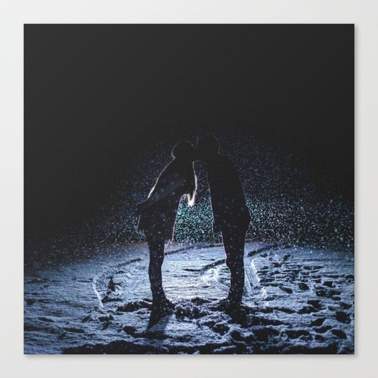 Valentine's Day Love Kiss ( Couple Valentine Gift / Girlfriend Gifts ) Canvas Print