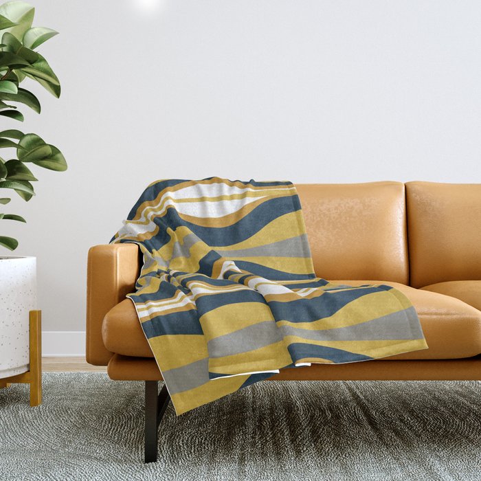 Grey and mustard blanket best sale