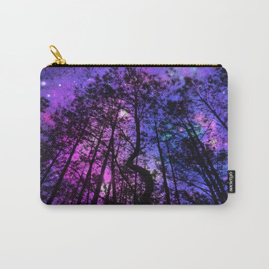 Black Trees Purple Fuchsia Blue space Carry-All Pouch