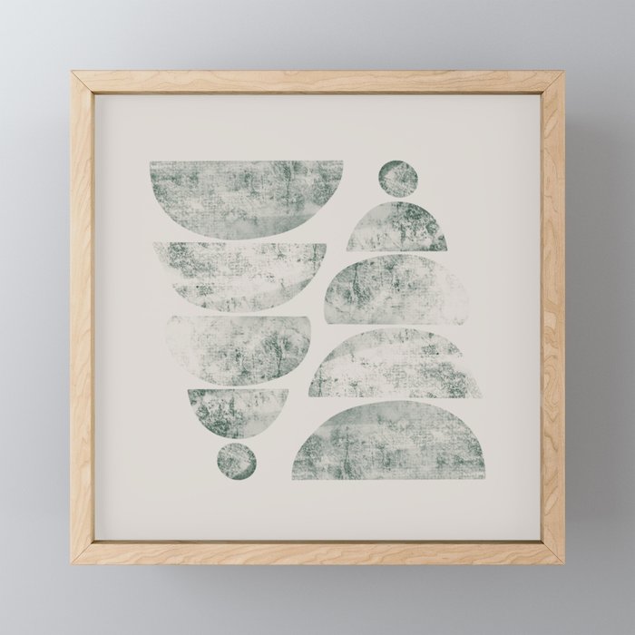 Minimal River Rock  Framed Mini Art Print