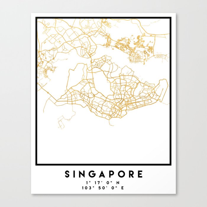 SINGAPORE CITY STREET MAP ART Canvas Print