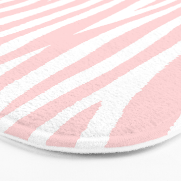 Pale Pink Zebra Fur Pattern 04 Bath Mat By Innapoka Society6