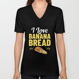 Banana Bread Recipe Chocolate Chip Nuts Vegan V Neck T Shirt