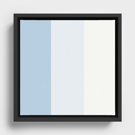  Baby blue cream solid color stripes pattern Framed Canvas