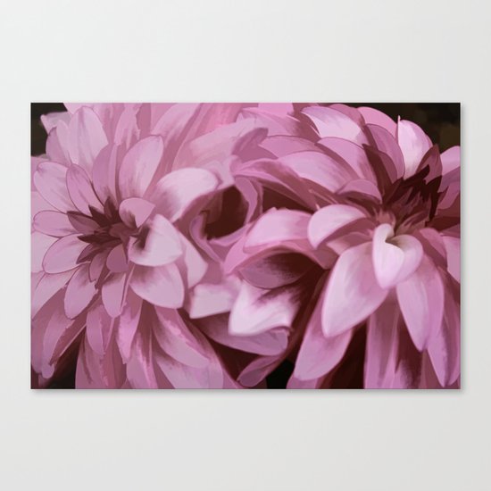 Just The Two Of Us - Painterly Dahlias Canvas Print