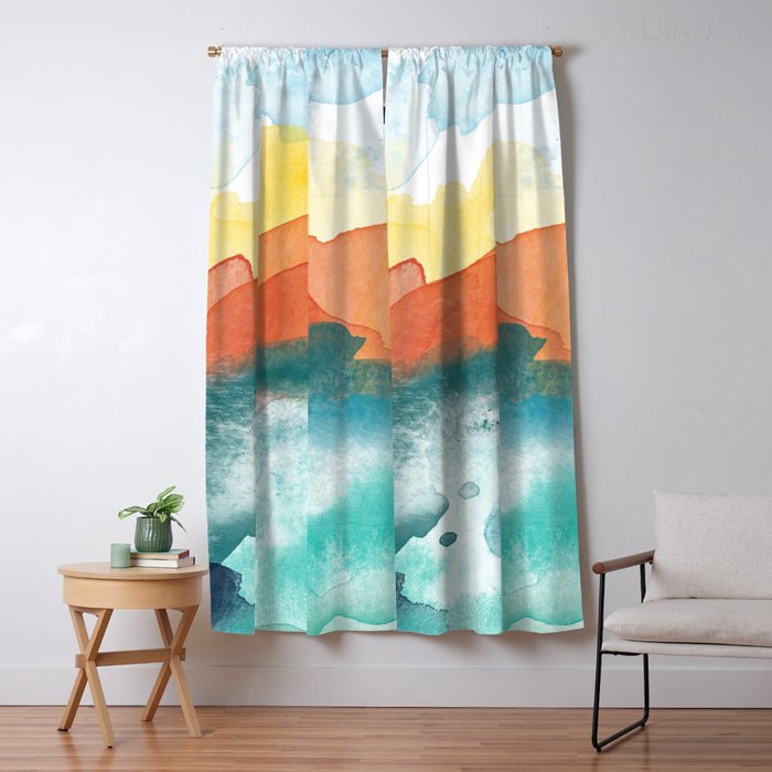 Abstract Ocean Sunset Blackout Curtain By Amybrinkman Society6