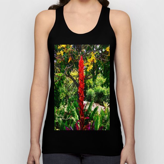 Alpinia purpurata – Red Ginger Flower, Nature in Bogota, Colombia Unisex Tank Top