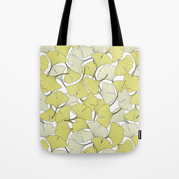 Ginkgo Pattern - Spring Green Tote Bag
