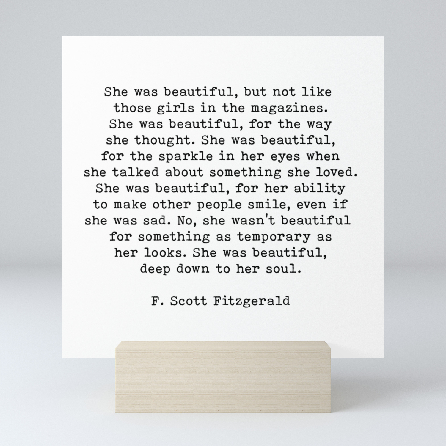 She Is Art Quotes She Was Beautiful, F. Scott Fitzgerald, Quote Mini Art Print By The Art  Shed | Society6