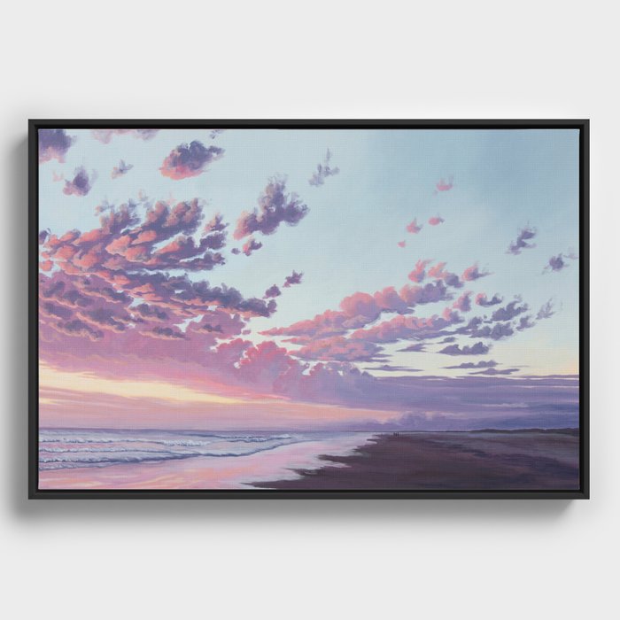 Sunset at the Beach Framed Canvas