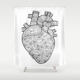 Heart Anatomy organ-mandala Shower Curtain
