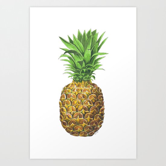 Pineapple, tropical fruit Art Print
