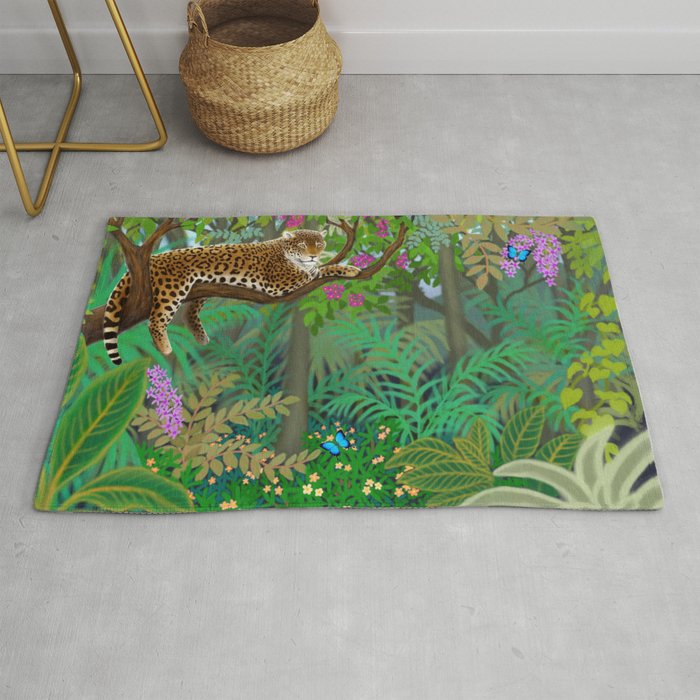 Wild Leopard in the Jungle Rug