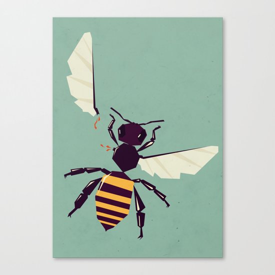 H is for honey bee Canvas Print