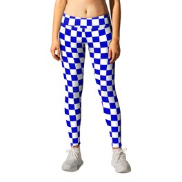 Bright Blue and White Check Pattern - more colors Leggings | Blue, Checkered, Bright, Gingham, Geometric, Check, Checks, Pattern, Graphicdesign, Buffalo 