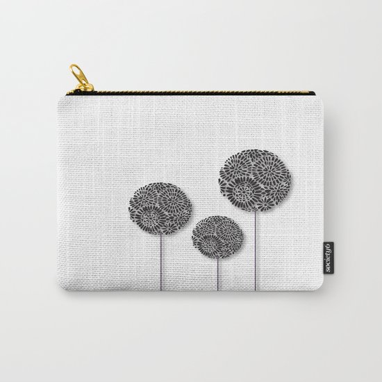 Black Dandelion Carry-All Pouch