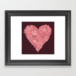 Pink Succulent Heart Framed Art Print