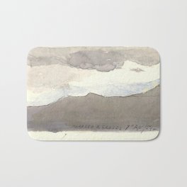 Mahadeo Mountains with Clouds  Bath Mat | Original, India, Sconce, Justwritearts, Watercolor, Painting 