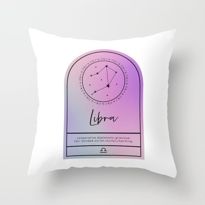Libra Zodiac | Iridescent Arches Throw Pillow