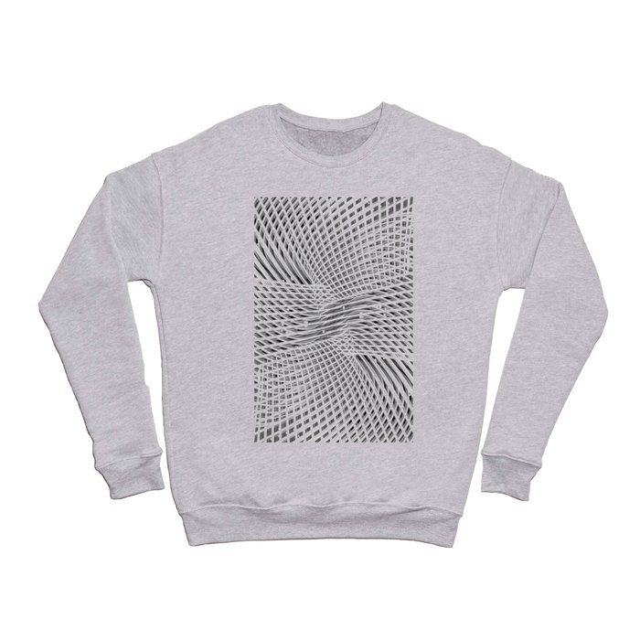 Abstract steel metal chrome curved lines black and white  Crewneck Sweatshirt