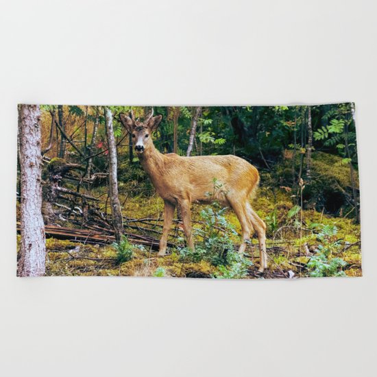 The Wandering Deer Beach Towel