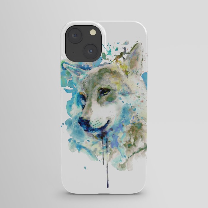 Watercolor Wolf Portrait iPhone Case