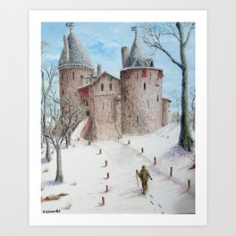 Castell Coch (Red Castle) - Winter Art Print