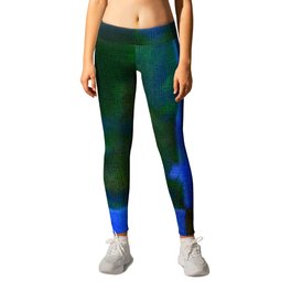 Blue and green art Leggings | Digital, Color, Painting, Abstract, Art, Pattern, Contemporary, Modern, Green, Blue 