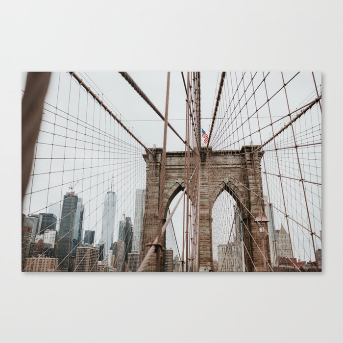 Brooklyn Bridge | Colourful Travel Photography | New York City, America (USA) Canvas Print