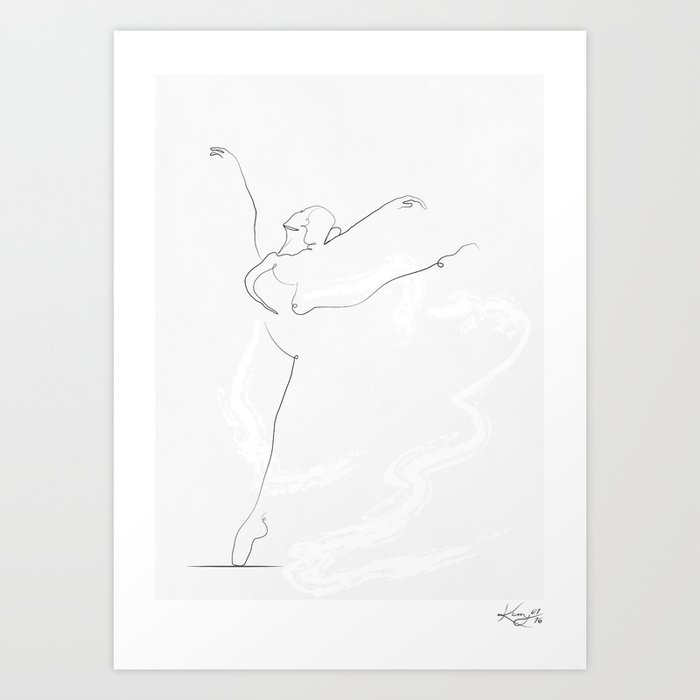 'ESSENCE', Dancer Line Drawing Art Print